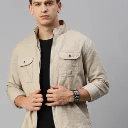 SHOWOFF Beige Regular Fit Jacket-image-17
