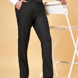 Peregrine by Pantaloons Black Slim Fit Flat Front Trousers-picture-35