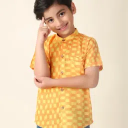 Fabindia Kids Yellow Printed Shirt-picture-22