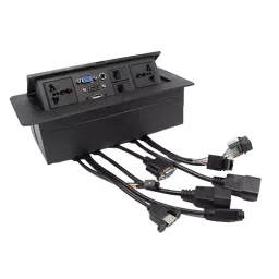 Implemental Hydraulic Cable Cubby Popup Box ‎29 x 17 x 10 cm Metal Black for Office, Meeting Room, Multi-Media Classroom-picture-18