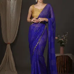 Saree Mall Blue Embellished Saree With Unstitched Blouse-picture-14