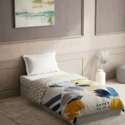 DDECOR Live beautiful Blue & White Cotton 136 TC Reversible Single Quilt-image-41