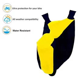 Auto Pearl Bike Cover for Bajaj Discover (Yellow & Blue) image 5