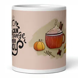 Mr UVD Peach & Black Typography Printed Ceramic Glossy Mug - 350 ml-picture-34