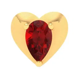 P.C. Chandra Jewellers 14k Gold Love Shaped Stud Red Stone Nosepin-picture-25