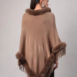 Mafadeny Brown Regular Fit Poncho image 2