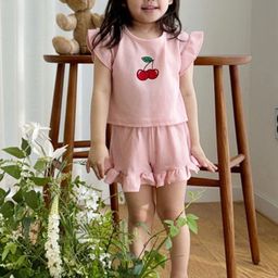 LULU & SKY Girls Printed Pure Cotton T-Shirt With Shorts-picture-44