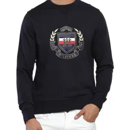 Tommy Hilfiger Navy Cotton Regular Fit Embroidered Sweatshirt-picture-27