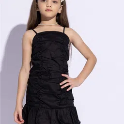 taffykids Girl's Shoulder Straps Gathered or Pleated A-Line Above Knee Dress-picture-10
