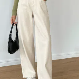 NU CLOTHS Women Comfort Wide Leg High-Rise Stretchable Denim Jeans-picture-23