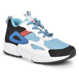 LIBERTY Patch Detailed Colour Blocked Sports Shores - Sea Blue-picture-29