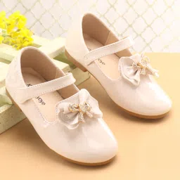 Babyoye Ballerina with Velcro Closure & Bow Applique  Beige-picture-18
