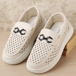 Pine Kids Solid Coloured Formal & Party Wear Shoes - Beige-picture-26