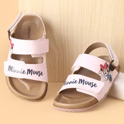 Babyoye Disney Sandals with Velcro Closure & Minnie Mouse Print - Pink-picture-31