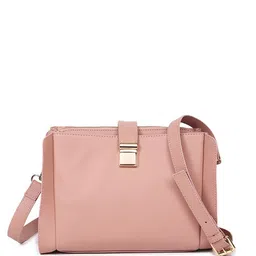 White Lily Solid Structured Sling Bag-picture-30