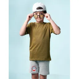 NUSYL Cotton Blend Shark Printed Shorts - Grey image 4