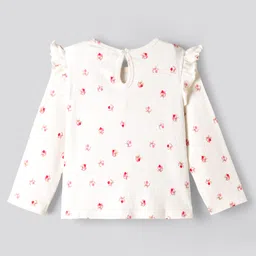 Bonfino 100% Cotton Knit Full Sleeves Co-ords T-Shirt & Leggings Set with Headband & Heart Print - Ivory image 3