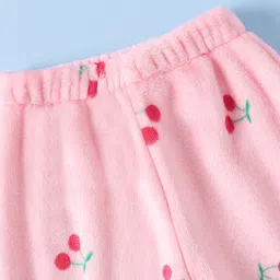 Mark & Mia Full Sleeves Winter Wear Night Suit With Cherry Print - Pink image 5