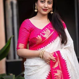 clotheva Ethnic Motifs Zari Art Silk Handloom Saree image 2