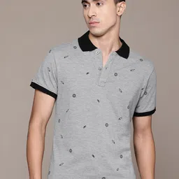 Roadster Men Printed Polo Collar Pure Cotton T-shirt-picture-21