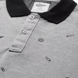 Roadster Men Printed Polo Collar Pure Cotton T-shirt image 5