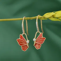 Carlton London Butterfly Shaped Drop Earrings image 1
