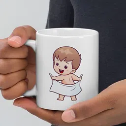 Mr UVD White & Brown Graphic Printed Ceramic Matte Mug 350 ml-picture-10