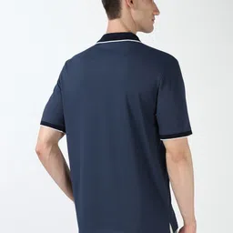 Peter England Casuals Men Colourblocked Polo Collar Cotton T-shirt image 4