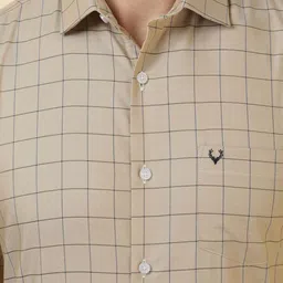 Allen Solly Men Grid Tattersall Checked Spread Collar Cotton Formal Shirt image 4