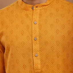 Fabindia Ethnic Motifs Block Printed Band Collar Pure Cotton Kurta image 4