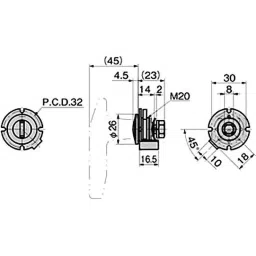 TAKIGEN Lock Handle (Main Unit) Chrome Plating, A-120-3-image-21