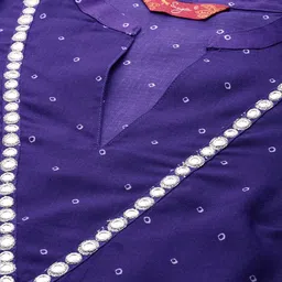 Sangria Bandhani Printed Mirror Work A-line Kurta image 2