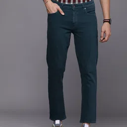 Louis Philippe Jeans Men Teal Blue Slim Fit Low-Rise Clean Look Jeans image 1