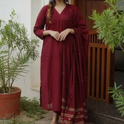 Aaghnya Women Regular Kurta with Trousers & With Dupatta-image-18