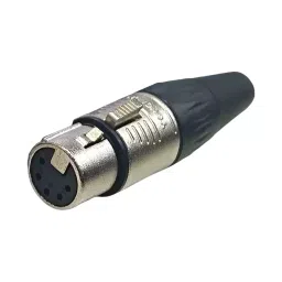 SETMI INDIA XLR Connector Plug Female 5-Pin Nickel-Plated Housing, Silver & Black-picture-38