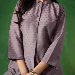 Sangria Woven-Designed Kurta Set image 3