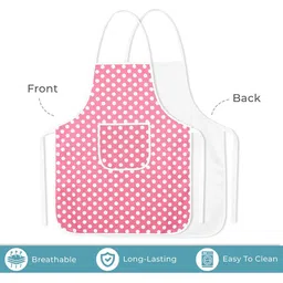 Aura Pink & White Printed Waterproof Apron With Front Pocket image 3