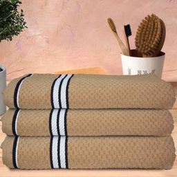 Athom Living Popcorn Textured Solid Bath Towels L 137 x B 67 cm Pack Of 3 - Beige-picture-22