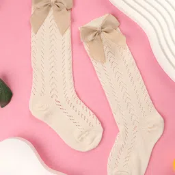 kicks & crawl Kick & Crawl Bow Detailed Stockings - Cream-picture-12