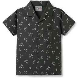 Dapper Dudes Half Sleeves Leaves Printed Shirt - Green-picture-12