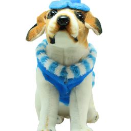 Tickles Dog Wearing a Beautiful Cap Soft Stuffed Plush Animal Toy for Kids Boys & Girls Birthday Gift (Color: White Size: Length 30 cm)-picture-10