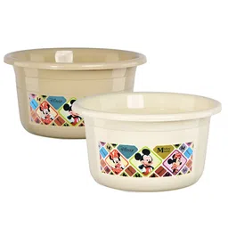 Aura Cream-Coloured & Beige 2 piece Abstract Plastic Bath Accessories Set-image-84