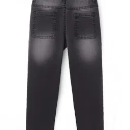 Pine Kids Denim Woven Full Length Solid Color Jeans - Black image 2