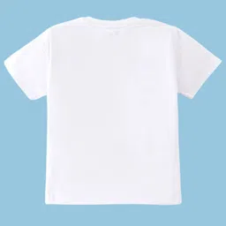 KNITROOT Cotton Lycra Knit Halloween Theme Half Sleeves Too Cute To Spook Text Printed Tee - White image 3