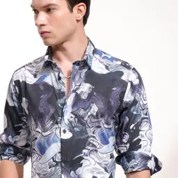 HIGHLANDER Men Slim Fit Opaque Printed Casual Shirt-image-38