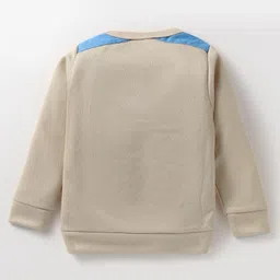 Rikidoos Full Sleeves Colour Blocked Sweatshirt With Coordinating Joggers Set - Beige image 3