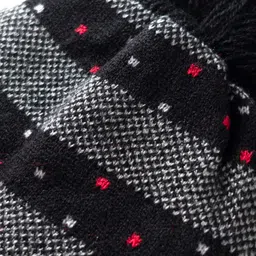 Model Knitted Striped Winter Cap Black - Diameter 9 cm image 3