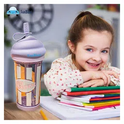 FunBlast Tumbler with Lid and Straw  Purple  500 ml image 4