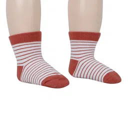 Baby Moo Pack Of 5 Floral Printed  Anti Skid Socks - Peach & White image 4