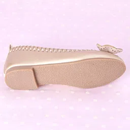 Babyoye Slip on Bellies With Bow Applique - Golden image 5